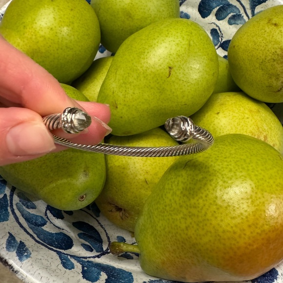 David Yurman Classic Cable Bracelet Sterling Silver with Prasiolite and Diamonds - Picture 5 of 8